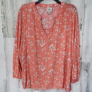 Peach Floral Top St John's Bay